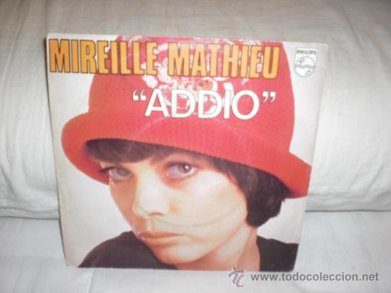 Disques de vinyle: mireille mathieu-addio-single