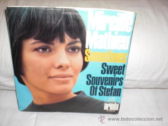 Disques de vinyle: mireille mathieu-sometimes(cantado en ingles)single