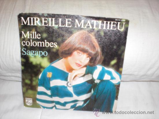 Disques de vinyle: mireille mathieu-single-mille colombes