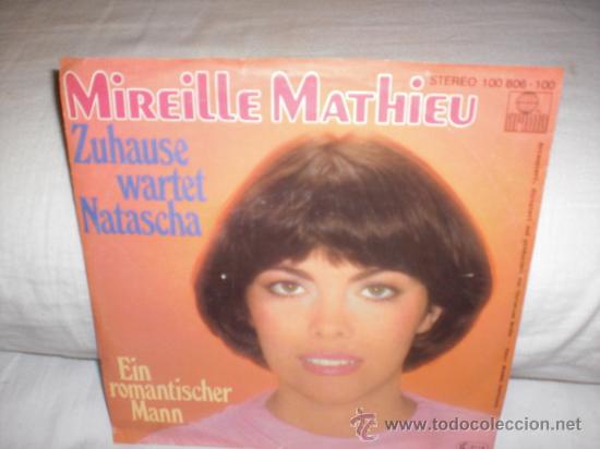 Discos de vinilo: mireille mathieu-zuhause wartet natascha-single aleman - Foto 1