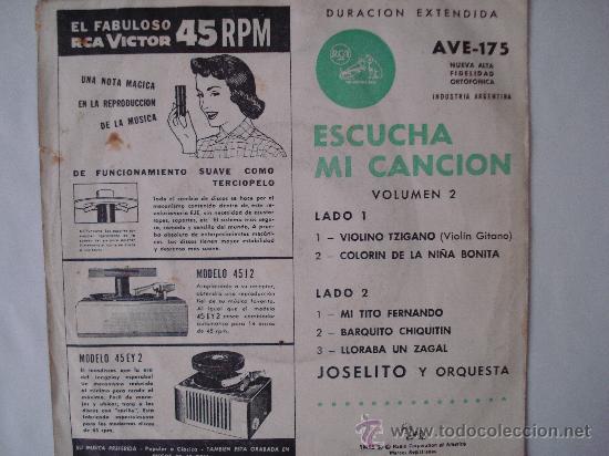 Discos de vinilo: JOSELITO / EP EDITADO EN ARGENTINA - Foto 2