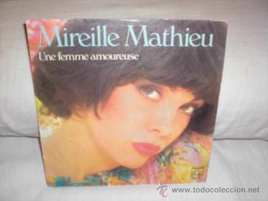 Discos de vinilo: mireille mathieu-single-une femme amoureuse - Foto 1