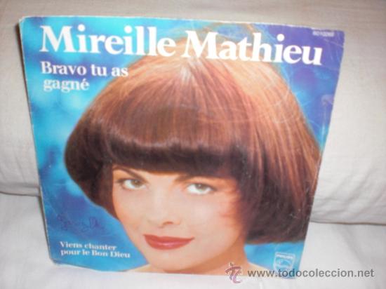 Discos de vinilo: mireille mathieu-single-bravo tu as gagn&egrave;(con abba)