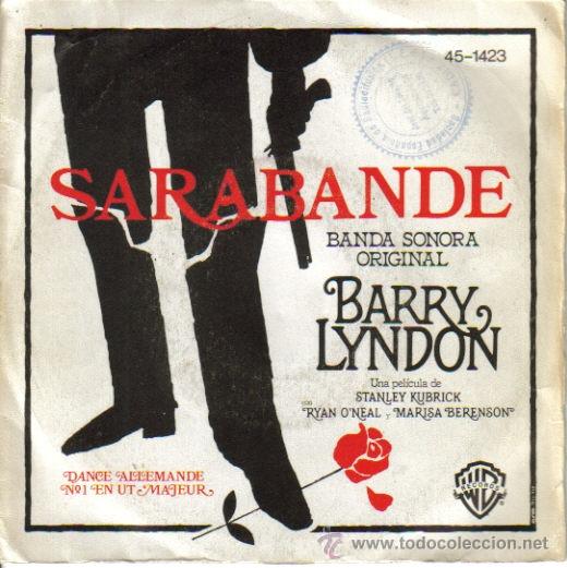 Discos de vinilo: BSO SARABANDE (BARRY LYNDON) SINGLE 1976 SPAIN - Foto 1