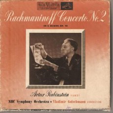 Discos de vinilo: CAJA RCA VICTOR 5 SINGLES: RACHMANINOFF CONCERTO NO.2 - ARTHUR RUBINSTEIN PIANO