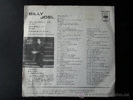 Discos de vinilo: BILLY JOEL - TELL HER ABOU IT - SINGLE VINILO 7 - Foto 2