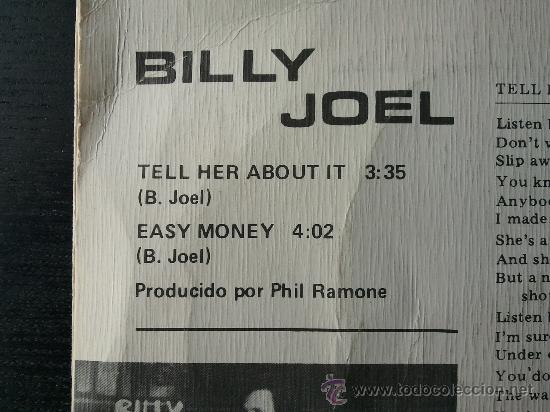 Discos de vinilo: BILLY JOEL - TELL HER ABOU IT - SINGLE VINILO 7 - Foto 3