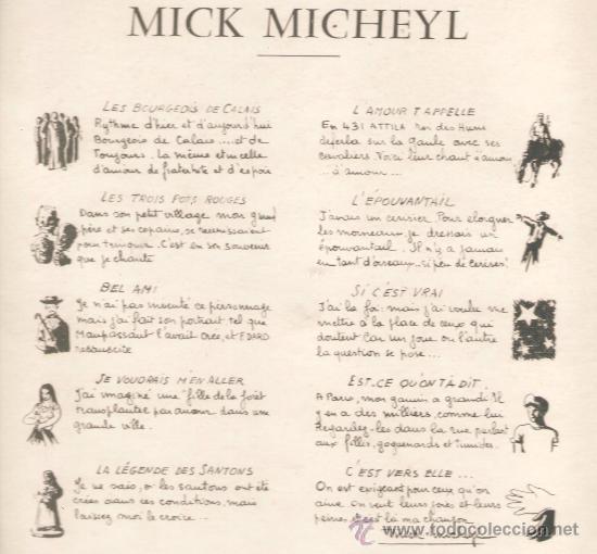 Discos de vinilo: LP 25 CM - 10 CHANSONS DE MICK MICHEYL - Foto 2