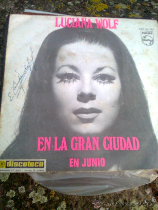 Discos de vinilo: Luciana Wolf - En la gran ciudad + en junio (Philips, 1969) - Foto 1