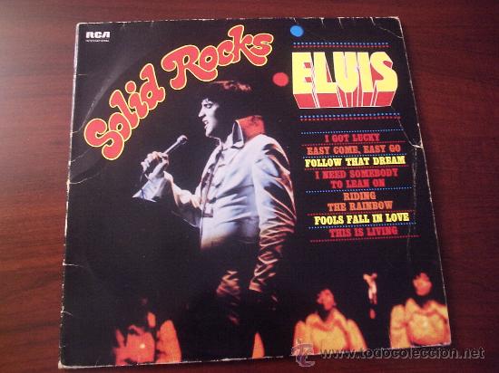 Discos de vinilo: SOLID ROCKS ELVIS PRESLEY LP A&Ntilde;O 1975 - Foto 1