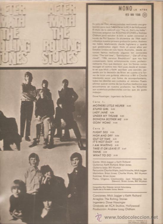 Discos de vinilo: lp THE ROLLING STONES : AFTER-MATH    - DECCA  MONO LK 4786 - Foto 2