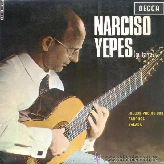 NARCISO YEPES - JUEGOS PROHIBIDOS - 1965 - (EXCELENTE CONSERVACIÓN) (Música - Discos de Vinilo - EPs - Clásica, Ópera, Zarzuela y Marchas	)