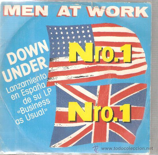 Discos de vinilo: Single promo MEN AT WORK - DOWN UNDER - Foto 1
