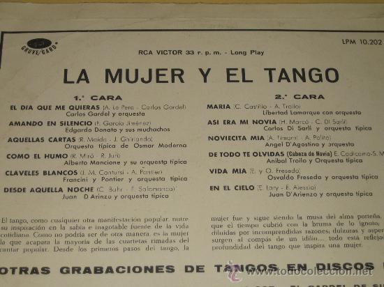 Discos de vinilo: LA MUJER Y EL TANGO - ED. ESPA&Ntilde;OLA 1963 - Foto 2