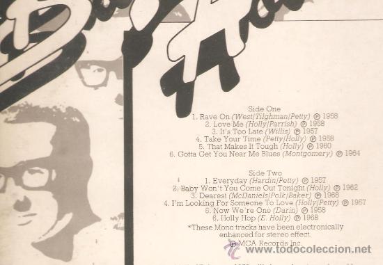 Discos de vinilo: lp BUDDY HOLLY - RAVE ON - Foto 2