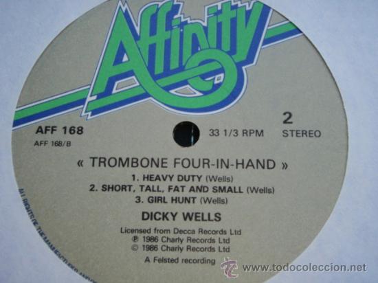 Discos de vinilo: Dicky Wells &ndash; Trombone Four-In-Hand, UK 1986 Affinity - Foto 4