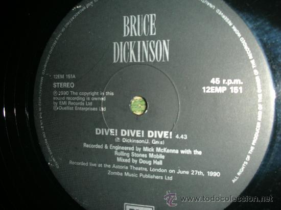 Discos de vinilo: BRUCE DICKINSON- IRON MAIDEN- DIVE! DIVE! DIVE! - MAXI EP 12 - Foto 2