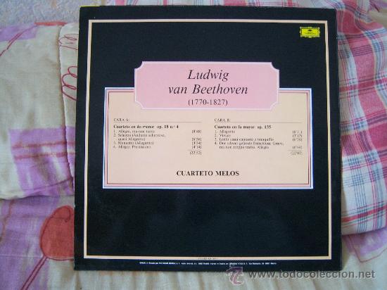 Discos de vinilo: BEETHOVEN Cuartetos op. 18 n&ordm; 4 & op. 135 CUARTETO MELOS - Foto 2