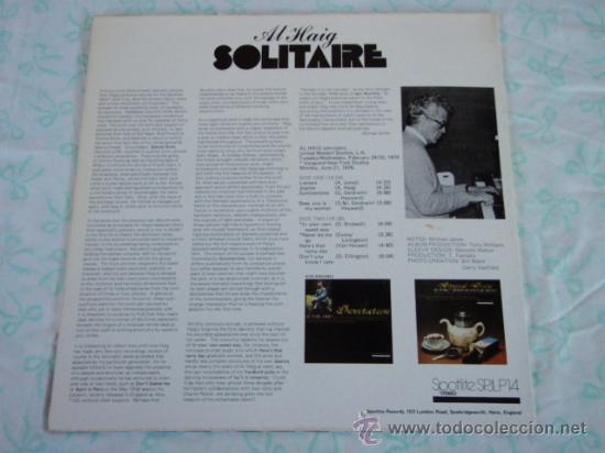 Discos de vinilo: Al Haig &ndash; Solitaire, UK 1977 Spotlite - Foto 2