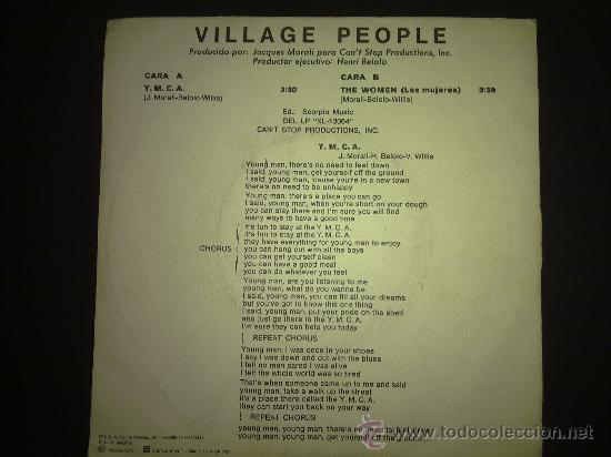 Discos de vinilo: VILLAGE PEOPLE  - Y . M . C . A. - SINGLE 1978 - Foto 2