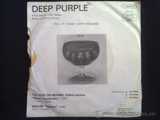 Discos de vinilo: DEEP PURPLE - YOU KEEP ON MOVING - SINGLE 1976 - Foto 2
