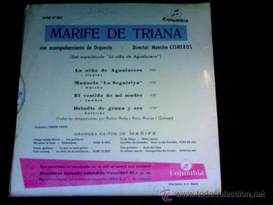 Discos de vinilo: MARIFE DE TRIANA - COLUMBIA - SINGLE 1965 - Foto 2