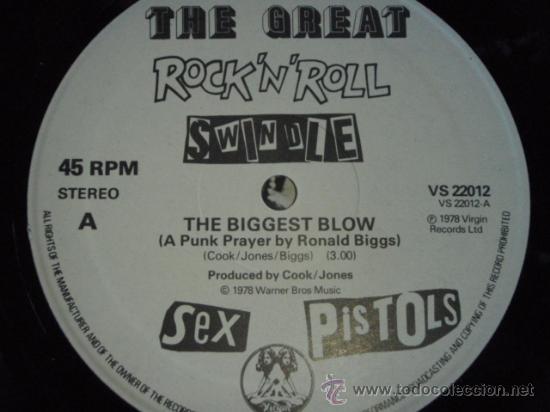 Discos de vinilo: SEX PISTOLS ( MY WAY - THE BIGGEST BLOW ) 1970 / 1978 MAXI45 WARNER BROS MUSIC - Foto 3 - 28072407