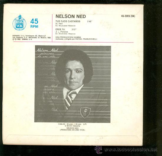 Discos de vinilo: SINGLE DE NELSON NED. TUS OJOS CASTA&Ntilde;OS. GAMMA. - Foto 2