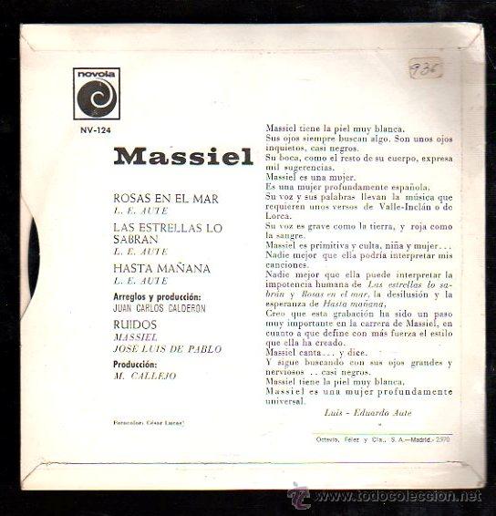 Discos de vinilo: SINGLE DE MASIEL. ROSAS EN EL MAR - Foto 2