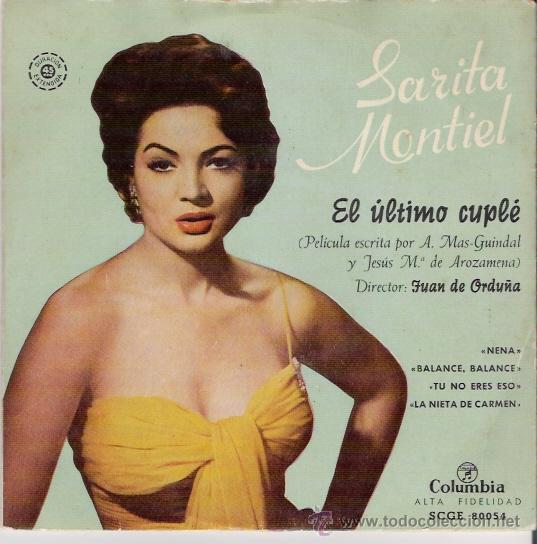 Discos de vinilo: SINGLE DE SARITA MONTIEL, EL &Uacute;LTIMO CUPL&Eacute; - Foto 1