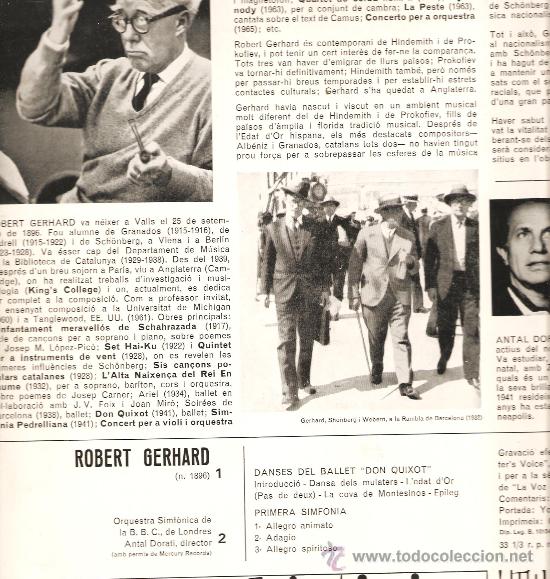 Discos de vinilo: LP ROBERT GERHARD & ORQUESTRA SIMFONICA DE LA BBC : DON QUIXOT - Foto 2