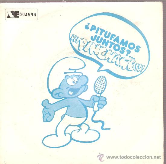 Discos de vinilo: SINGLE PITUFOS : NUESTRA ALEGRE CANCION + VENID A JUGAR - Foto 1