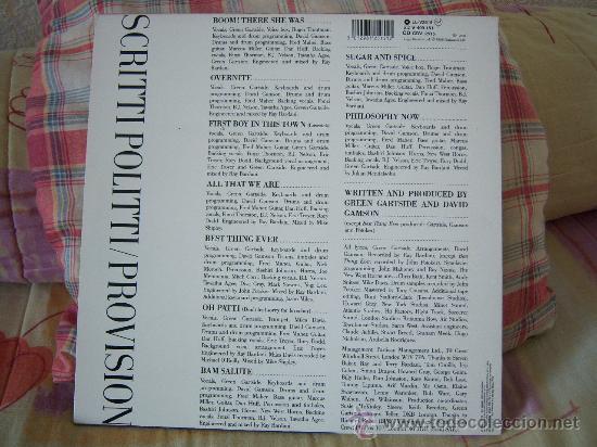Discos de vinilo: SCRITTI POLITTI Provision - Foto 2