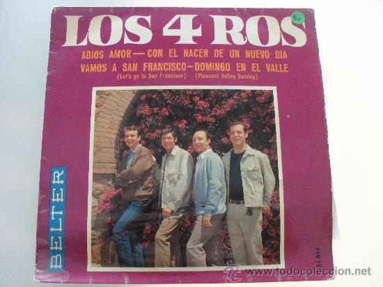 Discos de vinilo: LOS 4 ROS - ADIOS AMOR + 3 EP 1967 - Foto 1