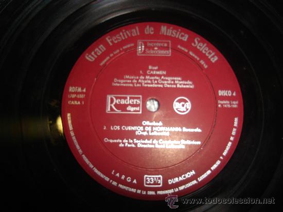 Dischi in vinile: LP DE GRAN FESTIVAL DE MUSICA SELECTA. LA OBRA CARMEN