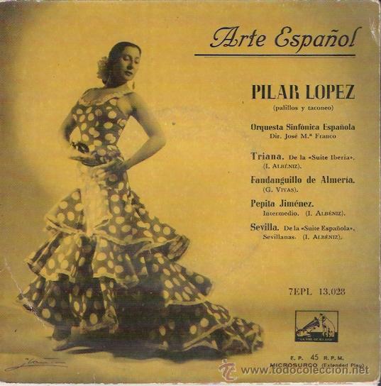 Discos de vinilo: SINGLE DE PILAR L&Oacute;PEZ (PALILLOS Y TACONEO) - Foto 1