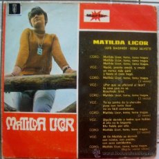 Discos de vinilo: BETINA CHICA YE-YE ESPAÑOLA - MATILDA LICOR - FESTIVAL BARCELONA 1969 - 45 PS - MUY RARO -. Lote 28346100