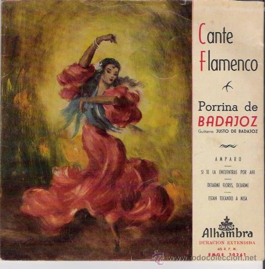 Discos de vinilo: SINGLE DE PORRINA DE BADAJOZ - Foto 1