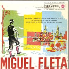 Discos de vinilo: EP ARAGON FOLK: MIGUEL FLETA : AMAPOLA, ARAGON LA MAS FAMOSA, TE QUERO, ETC . Lote 28315770