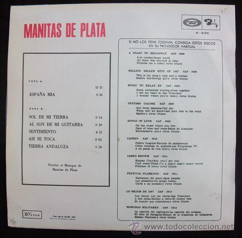 Discos de vinilo: Manitas de Plata - Barcley - 1967 - Como nuevo - Foto 2