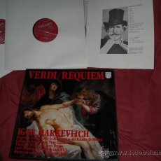 Discos de vinilo: VERDI-REQUIEM..IGOR MARKEVITCH -.CAJA 2 LP Y LIBRETO PHILIPS SPA 1973