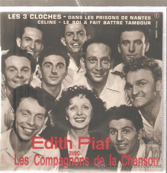 Discos de vinilo: EP EDITH PIAF & LES COMPAGNONS DE LA CHANSON : LES 3 CLOCHES + 3 - Foto 1