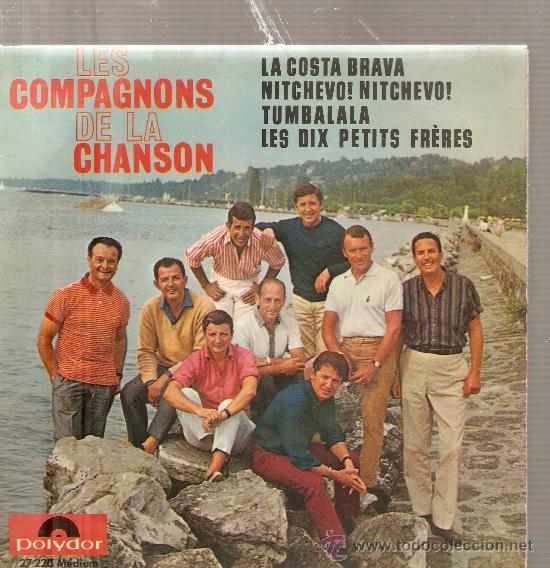 Discos de vinilo: EP LES COMPAGNONS DE LA CHANSON : LA COSTA BRAVA (COMP. CHARLES AZNAVOUR ) - Foto 1