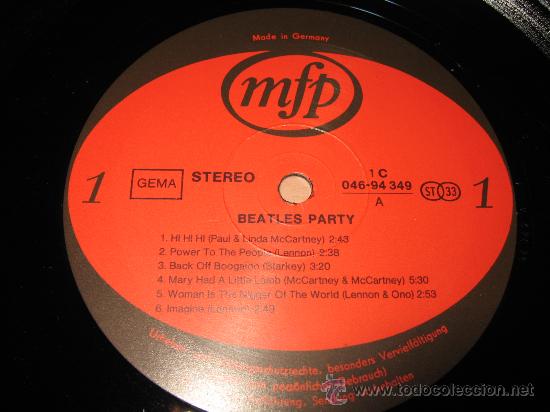 Discos de vinilo: LP BEATLES PARTY .EMI-Electrola 1973 GERMANY - Foto 3