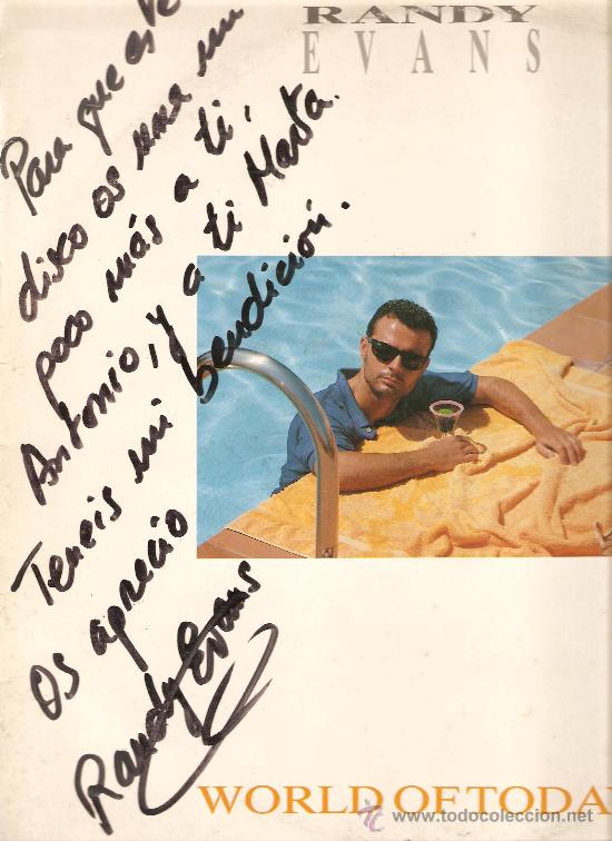 Discos de vinilo: MAXI RANDY EVANS : WORLD OF TODAY  (CON DECATORIA DEL INTERPRETE) - Foto 1