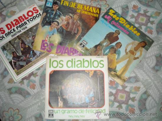 Discos de vinilo: LOS DIABLOS LOTE 4 SINGLES EMI ODEON - Foto 1