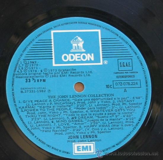 Discos de vinilo: John Lennon The Collection	EMI	1982 - Foto 5