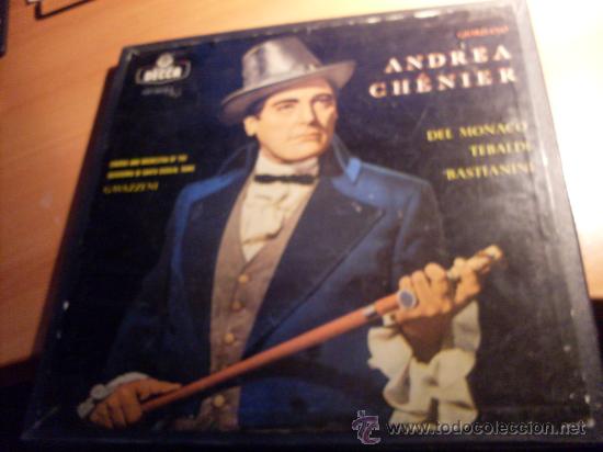 Discos de vinilo: ANDREA CHENIER ( DEL MONACO, TEBALDI, BASTIANINI)  ESTUCHE 2 LP - Foto 1