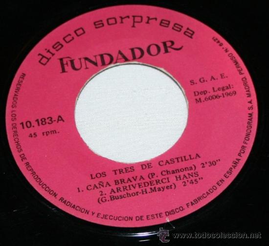 Discos de vinilo: LOS TRES DE CASTILLA - DISCO DE VINILO - SINGLE - Foto 1
