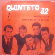 Discos de vinilo: QUINTETO 32 - DRINK SURF - 45 PS SPAIN 1965, PROMO WHITE LABEL - ZAFIRO OO-96. Lote 29094716